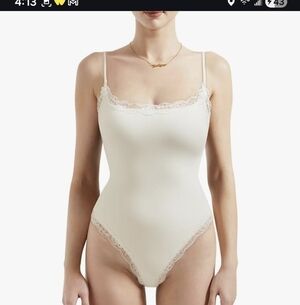 Cream White XS Lace Bodysuit
